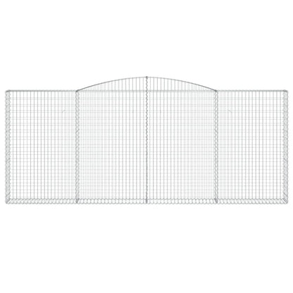 Gabionen mit Hochbogen 6 Stk. 400x30x160/180cm Verzinktes Eisen