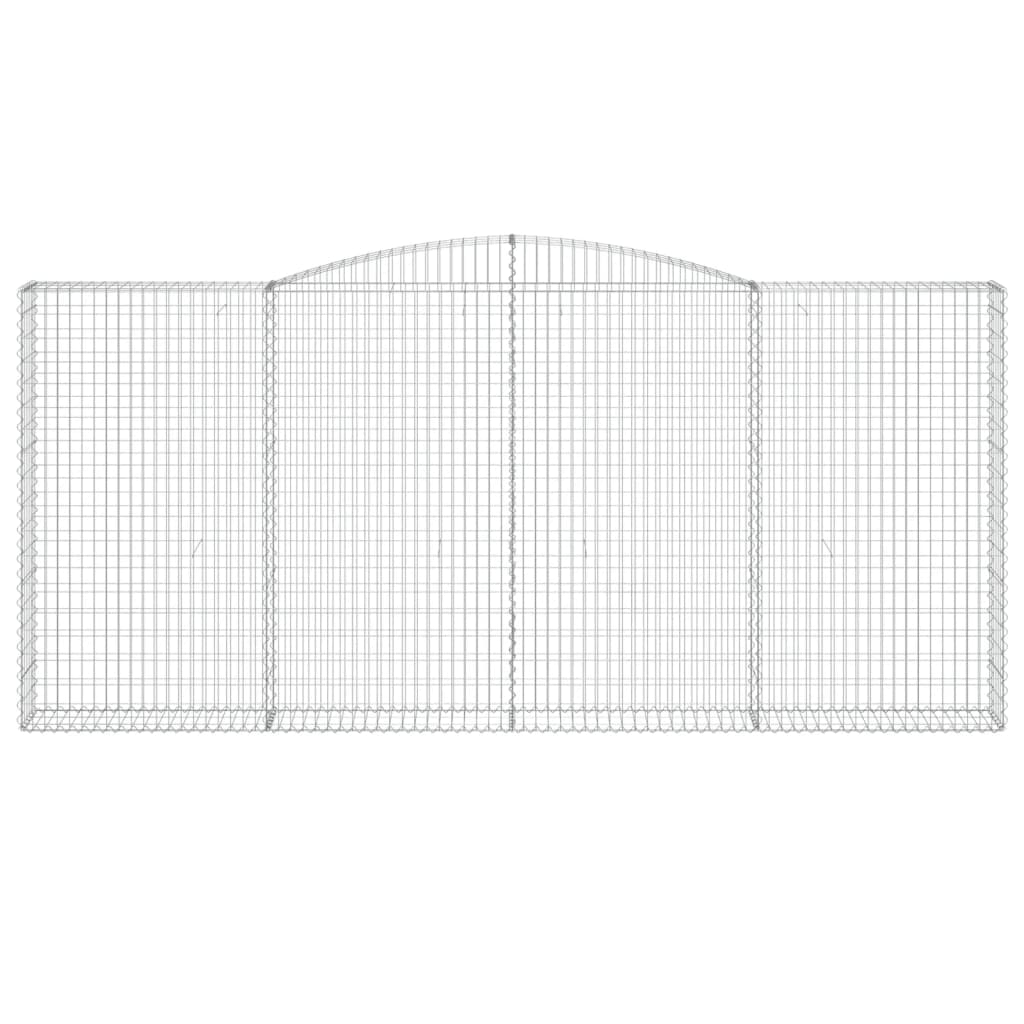Gabionen mit Hochbogen 2 Stk. 400x30x180/200cm Verzinktes Eisen