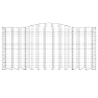 Gabionen mit Hochbogen 2 Stk. 400x30x180/200cm Verzinktes Eisen
