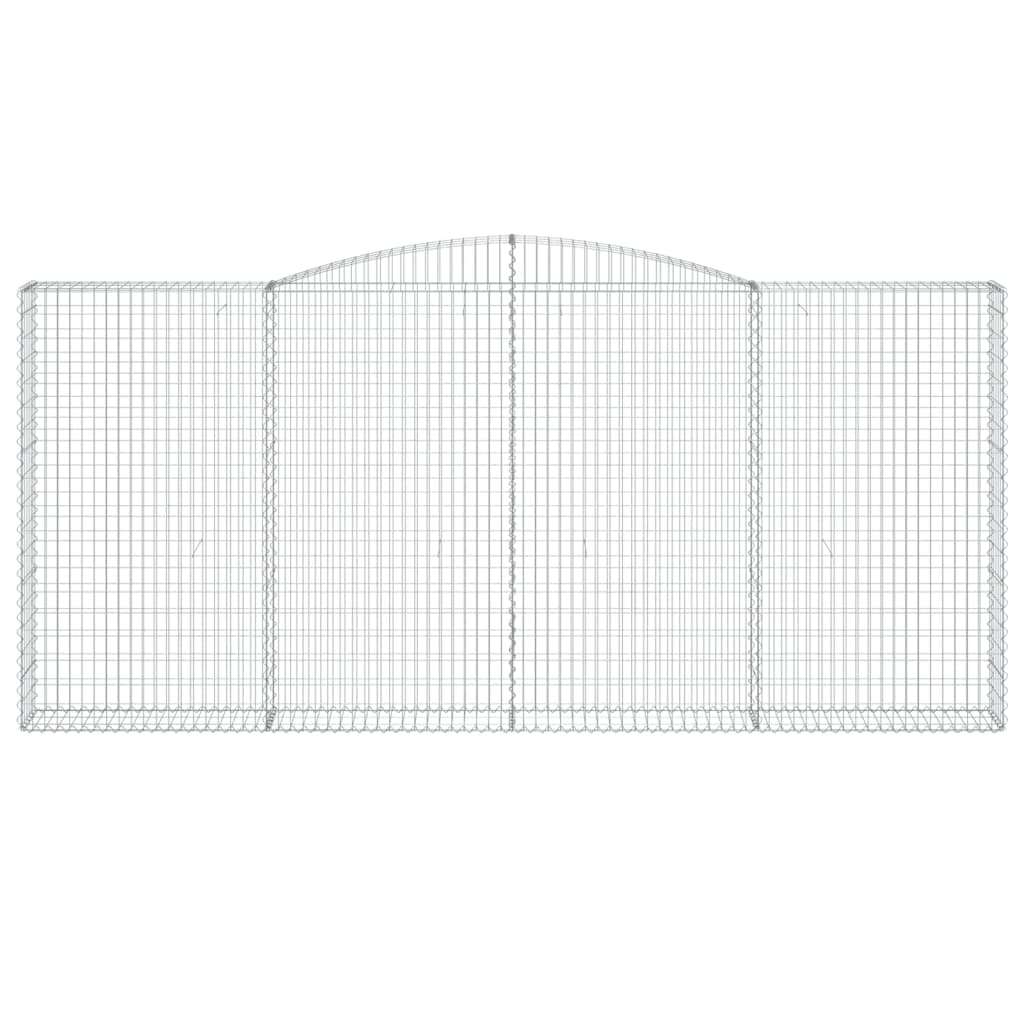 Gabionen mit Hochbogen 9 Stk. 400x30x180/200cm Verzinktes Eisen