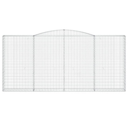 Gabionen mit Hochbogen 9 Stk. 400x30x180/200cm Verzinktes Eisen