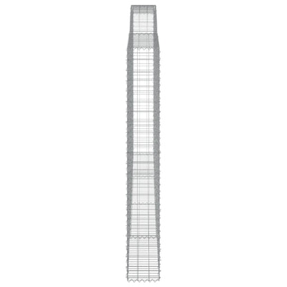 Gabionen mit Hochbogen 4 Stk. 400x30x220/240cm Verzinktes Eisen