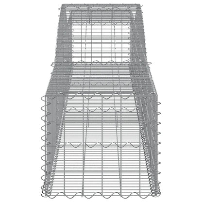 Gabionen mit Hochbogen 2 Stk. 400x50x40/60cm Verzinktes Eisen