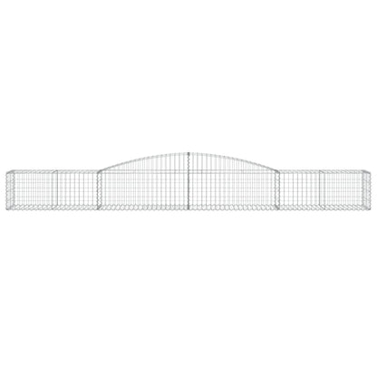 Gabionen mit Hochbogen 5 Stk. 400x50x40/60cm Verzinktes Eisen