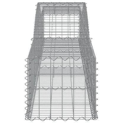 Gabionen mit Hochbogen 5 Stk. 400x50x40/60cm Verzinktes Eisen