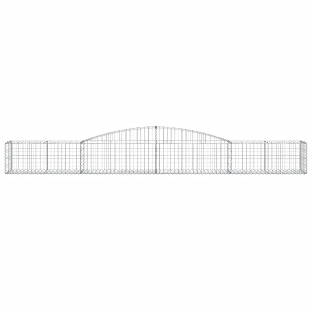 Gabionen mit Hochbogen 8 Stk. 400x50x40/60cm Verzinktes Eisen