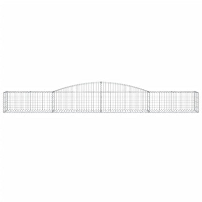 Gabionen mit Hochbogen 8 Stk. 400x50x40/60cm Verzinktes Eisen