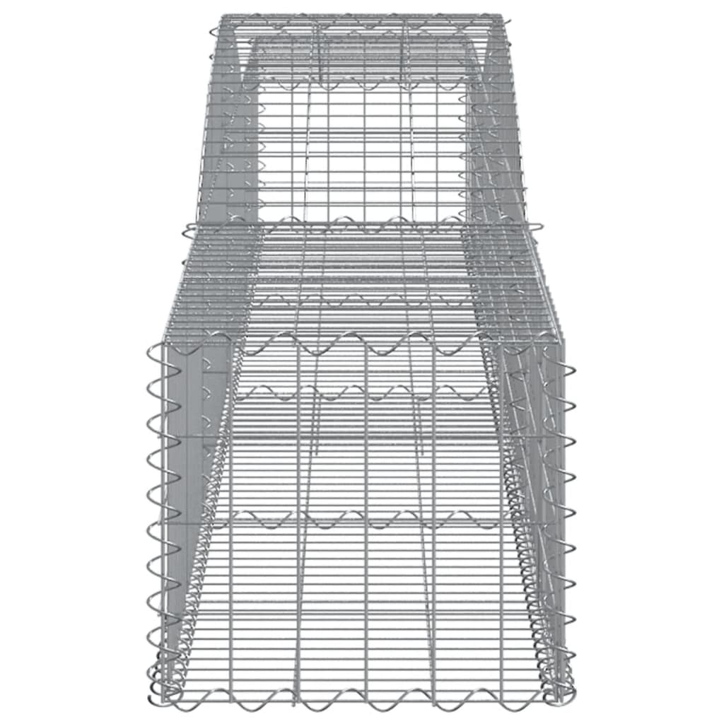 Gabionen mit Hochbogen 8 Stk. 400x50x40/60cm Verzinktes Eisen
