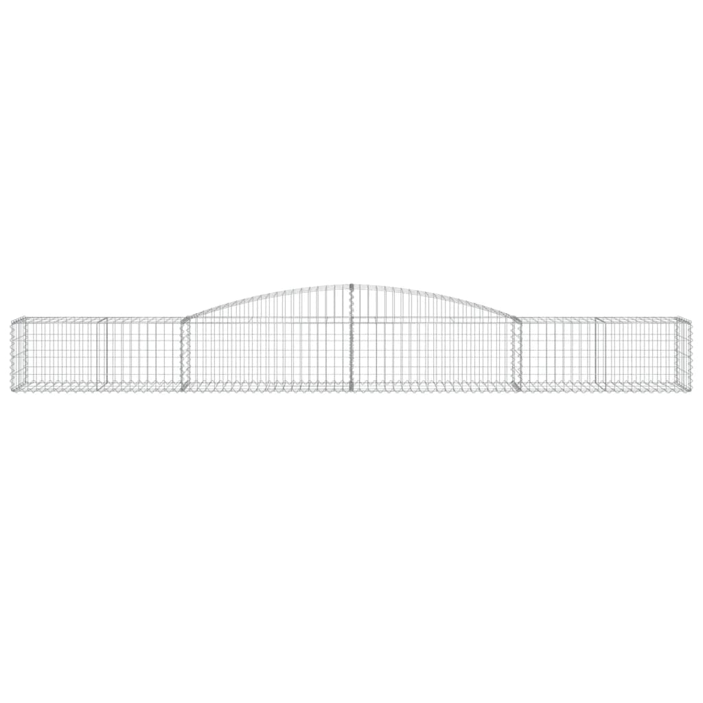 Gabionen mit Hochbogen 10 Stk. 400x50x40/60cm Verzinktes Eisen