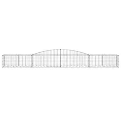 Gabionen mit Hochbogen 10 Stk. 400x50x40/60cm Verzinktes Eisen
