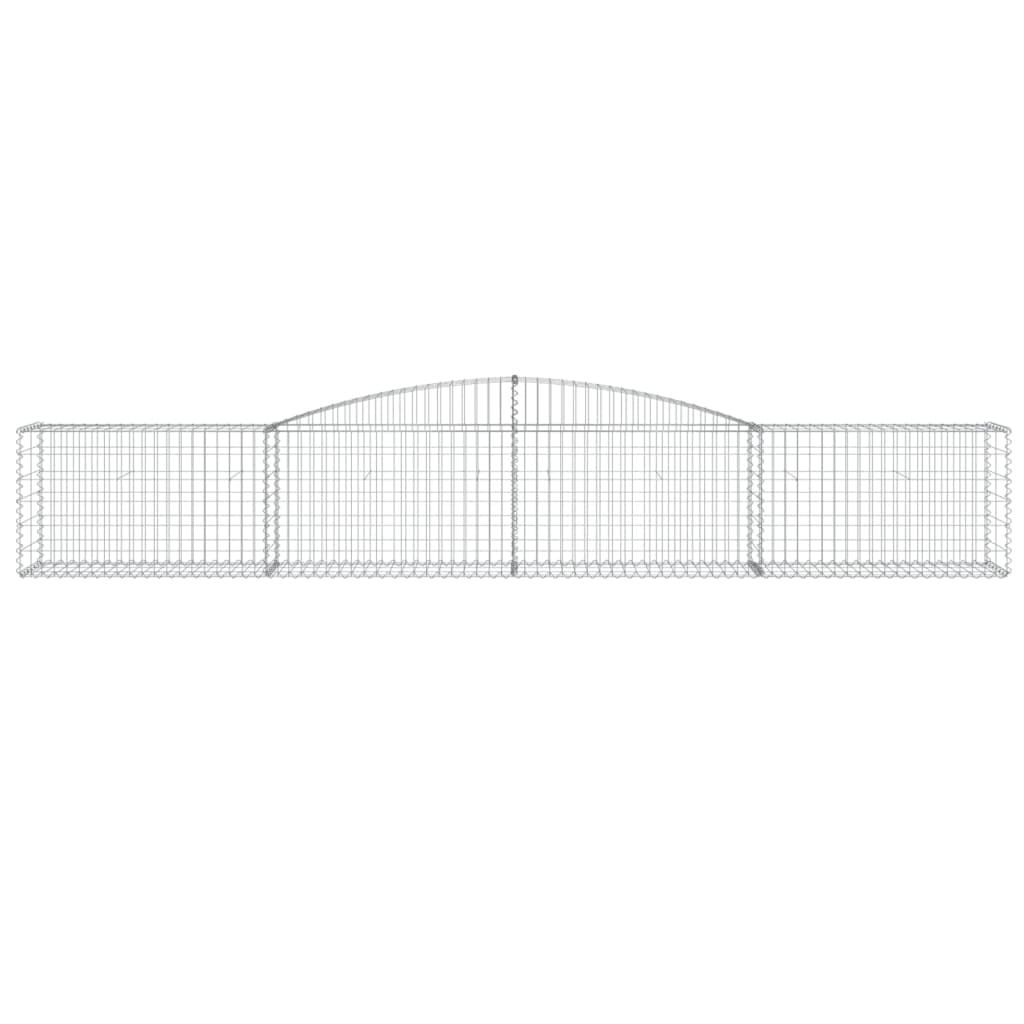 Gabionen mit Hochbogen 5 Stk. 400x50x60/80cm Verzinktes Eisen