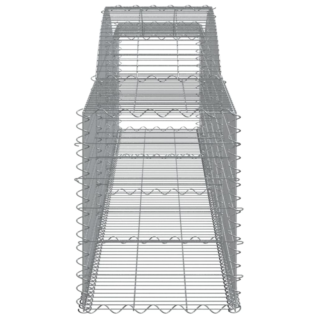 Gabionen mit Hochbogen 5 Stk. 400x50x60/80cm Verzinktes Eisen