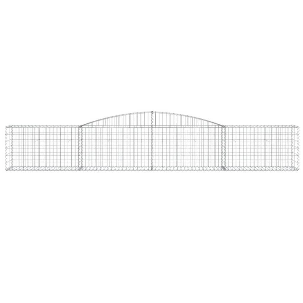 Gabionen mit Hochbogen 9 Stk. 400x50x60/80cm Verzinktes Eisen