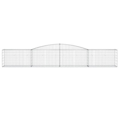 Gabionen mit Hochbogen 9 Stk. 400x50x60/80cm Verzinktes Eisen