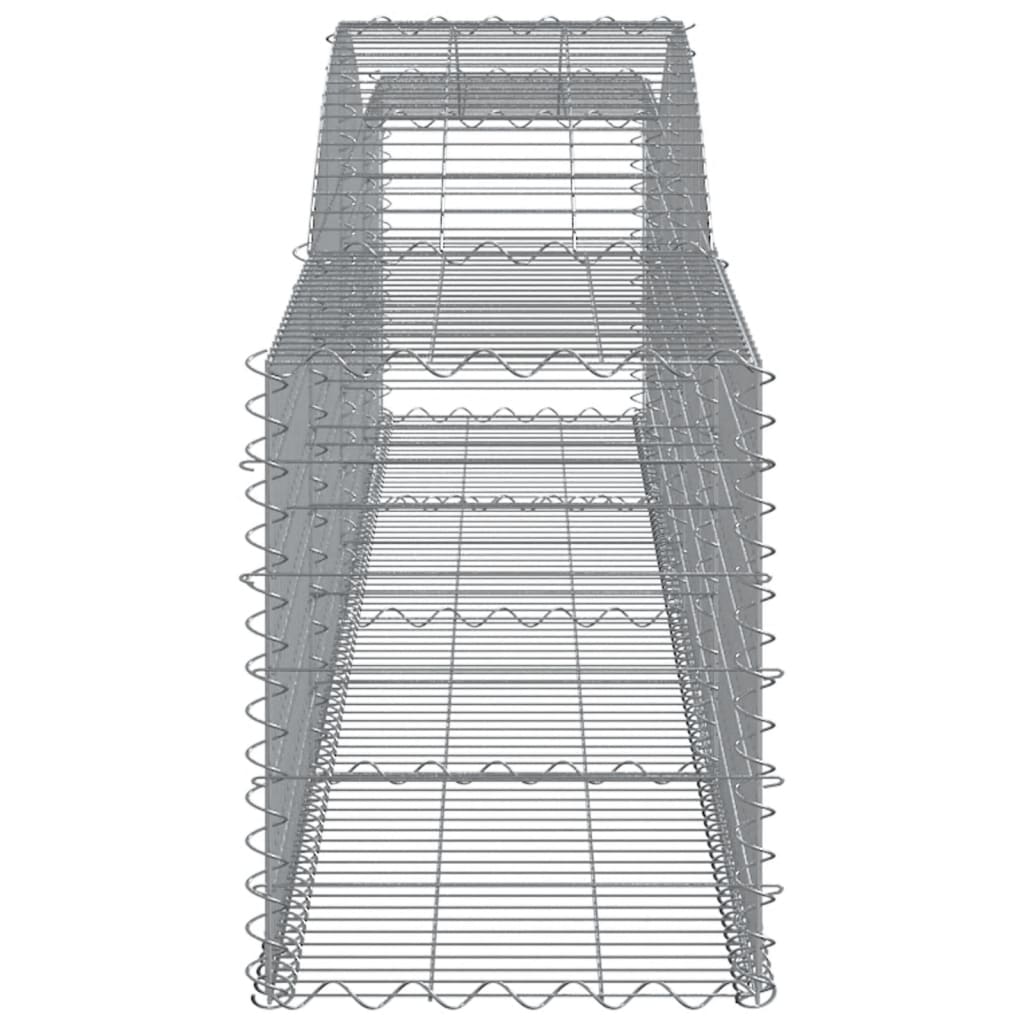 Gabionen mit Hochbogen 9 Stk. 400x50x60/80cm Verzinktes Eisen