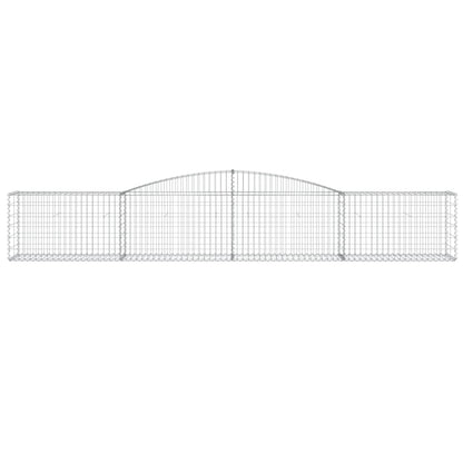 Gabionen mit Hochbogen 10 Stk. 400x50x60/80cm Verzinktes Eisen