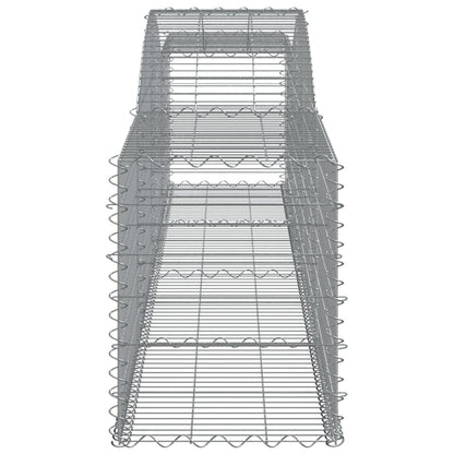 Gabionen mit Hochbogen 10 Stk. 400x50x60/80cm Verzinktes Eisen