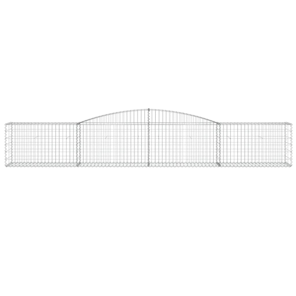 Gabionen mit Hochbogen 25 Stk. 400x50x60/80cm Verzinktes Eisen