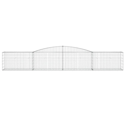 Gabionen mit Hochbogen 25 Stk. 400x50x60/80cm Verzinktes Eisen