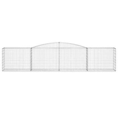 Gabionen mit Hochbogen 2 Stk. 400x50x80/100cm Verzinktes Eisen