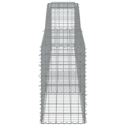 Gabionen mit Hochbogen 4 Stk. 400x50x80/100cm Verzinktes Eisen