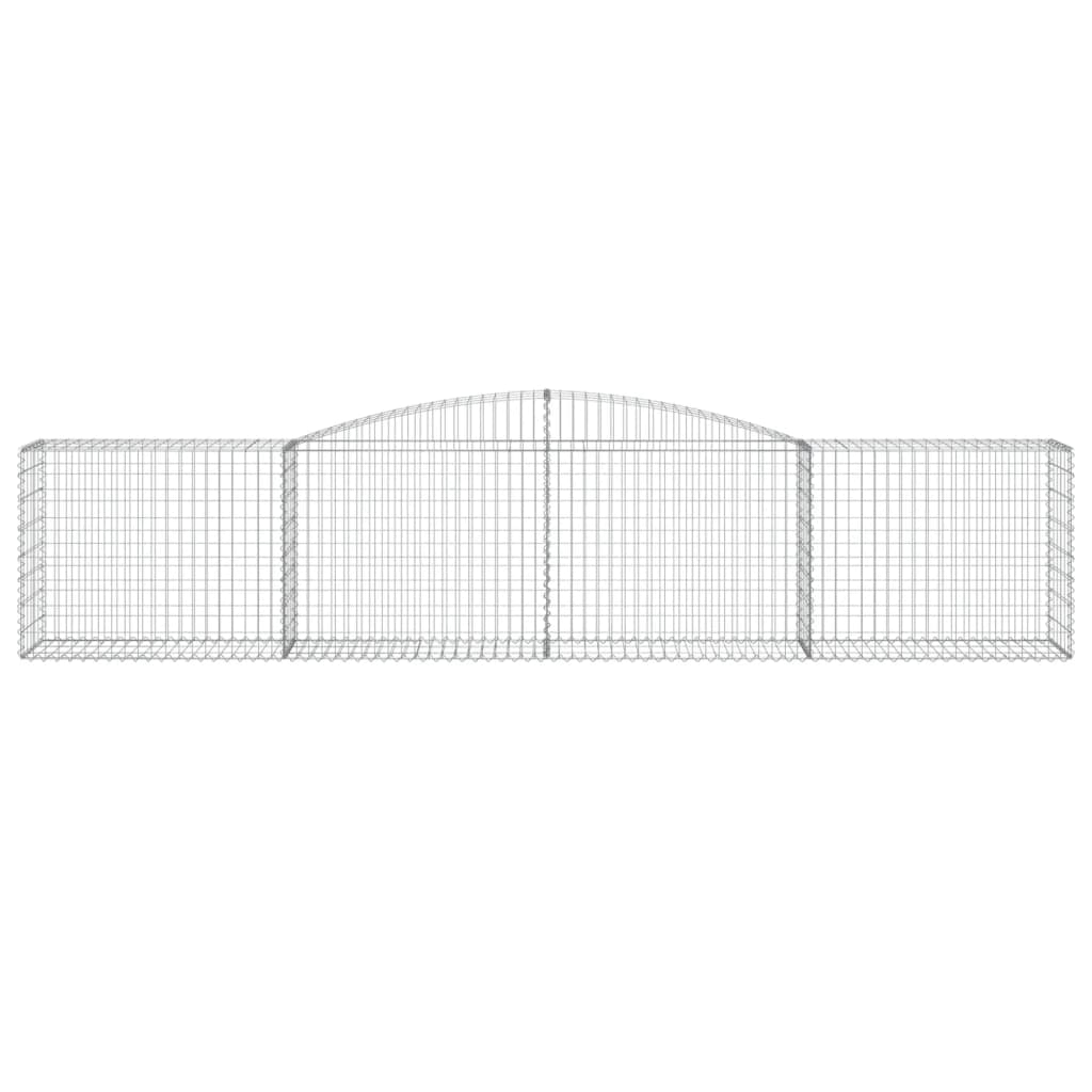 Gabionen mit Hochbogen 6 Stk. 400x50x80/100cm Verzinktes Eisen