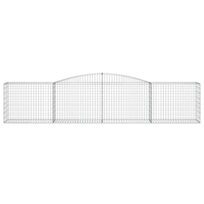 Gabionen mit Hochbogen 6 Stk. 400x50x80/100cm Verzinktes Eisen