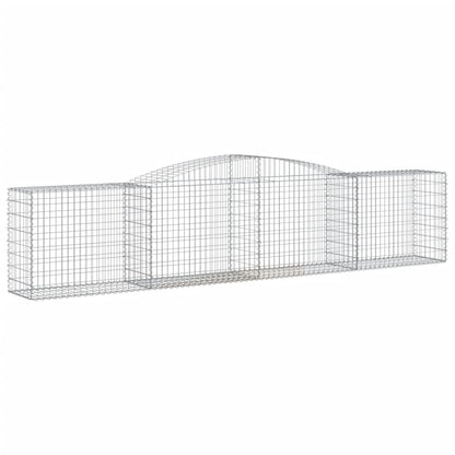 Gabionen mit Hochbogen 8 Stk. 400x50x80/100cm Verzinktes Eisen