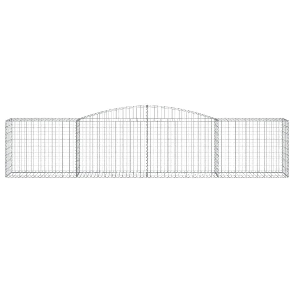 Gabionen mit Hochbogen 8 Stk. 400x50x80/100cm Verzinktes Eisen