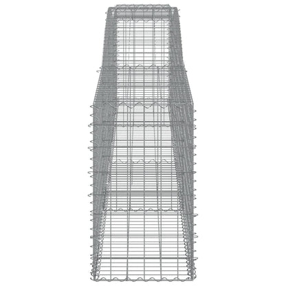 Gabionen mit Hochbogen 8 Stk. 400x50x80/100cm Verzinktes Eisen