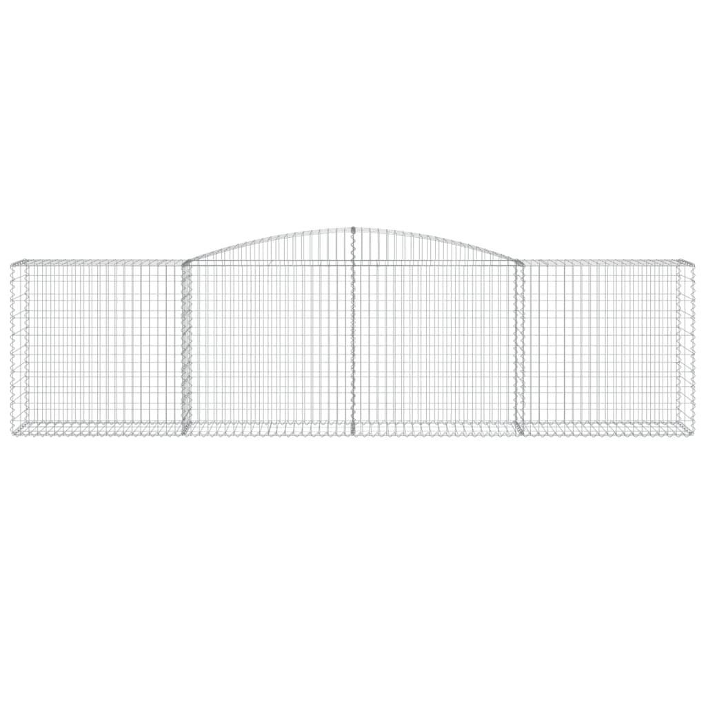 Gabionen mit Hochbogen 4 Stk. 400x50x100/120cm Verzinktes Eisen