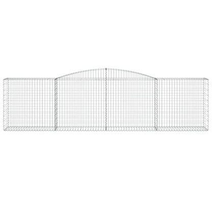 Gabionen mit Hochbogen 4 Stk. 400x50x100/120cm Verzinktes Eisen