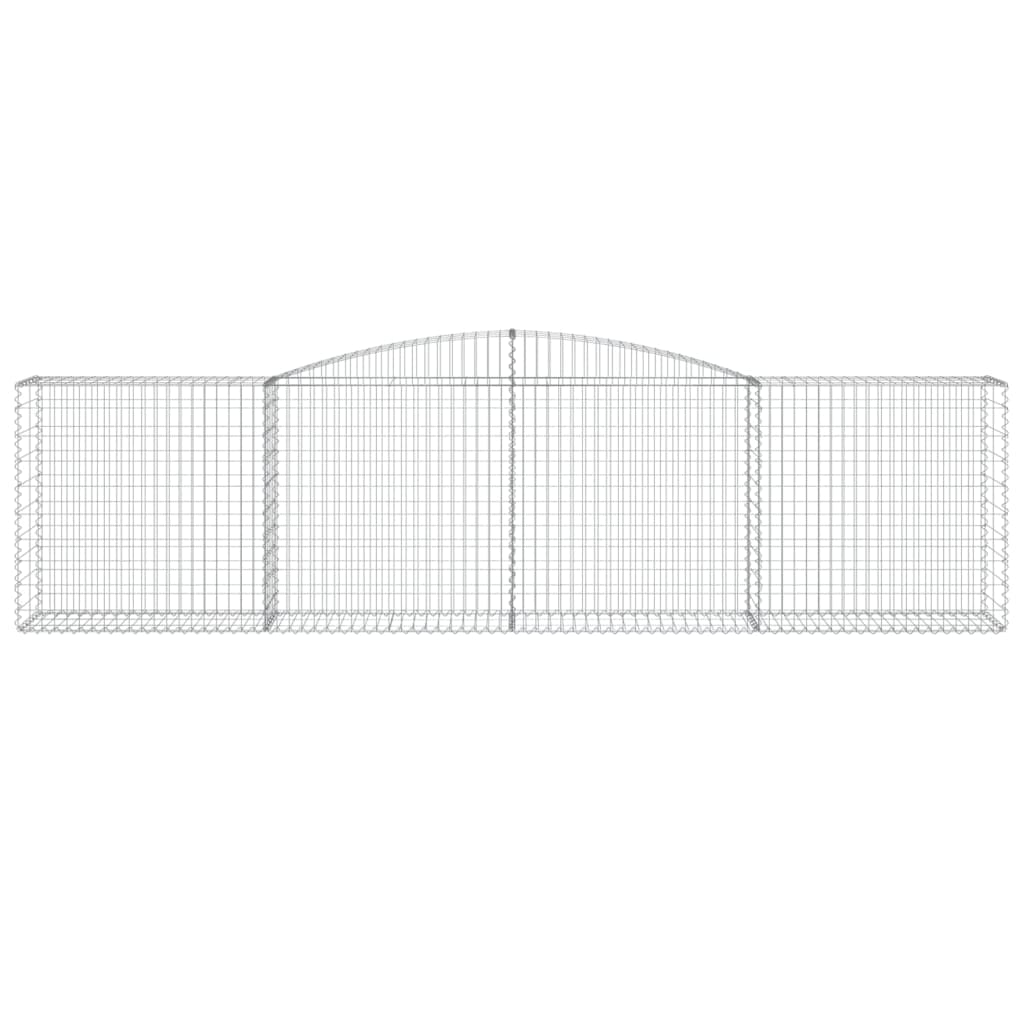 Gabionen mit Hochbogen 8 Stk. 400x50x100/120cm Verzinktes Eisen