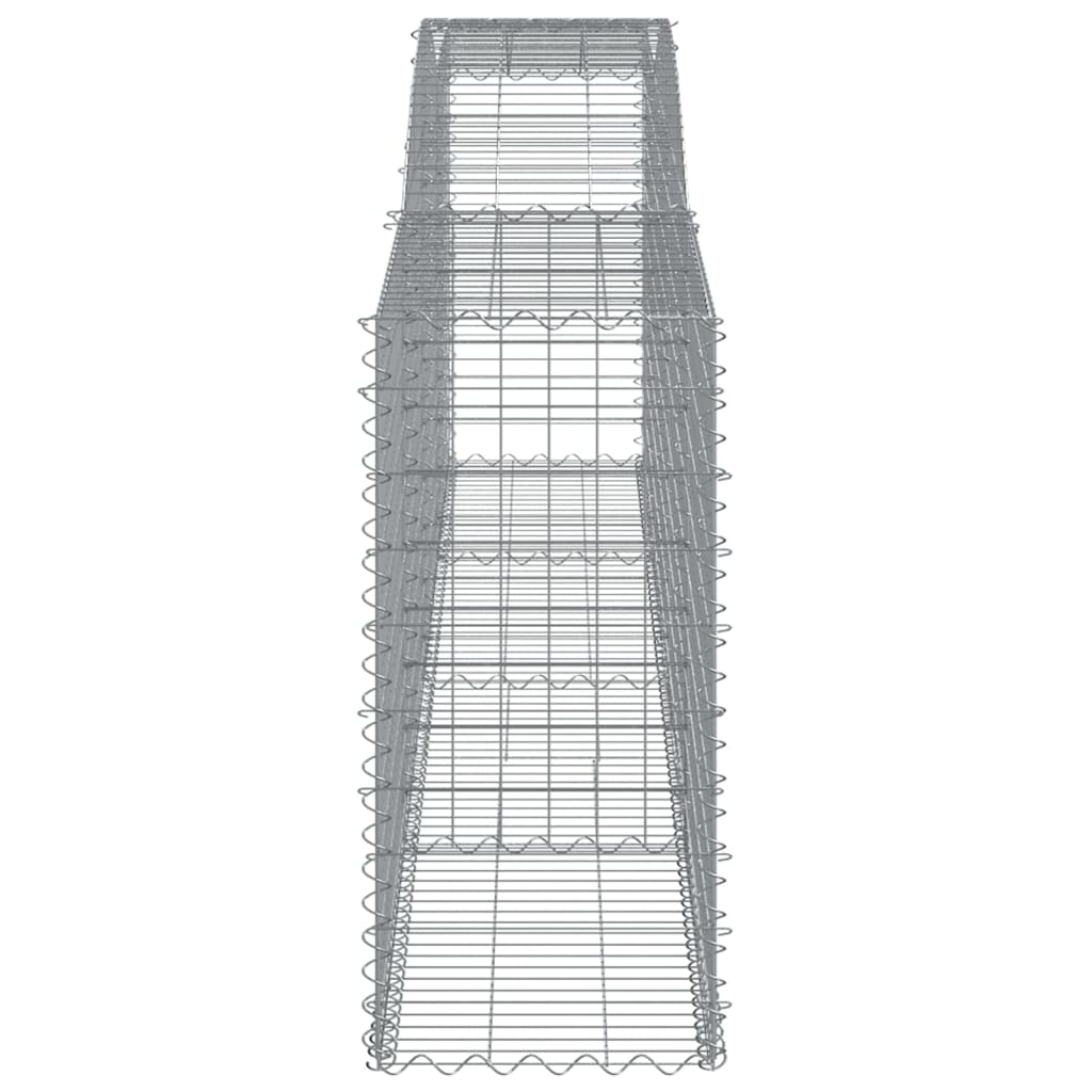 Gabionen mit Hochbogen 8 Stk. 400x50x100/120cm Verzinktes Eisen