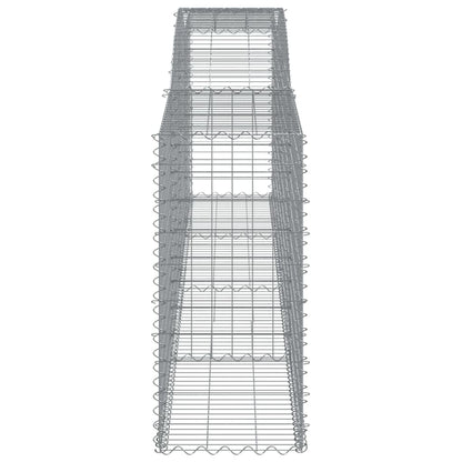 Gabionen mit Hochbogen 25 Stk 400x50x100/120cm Verzinktes Eisen