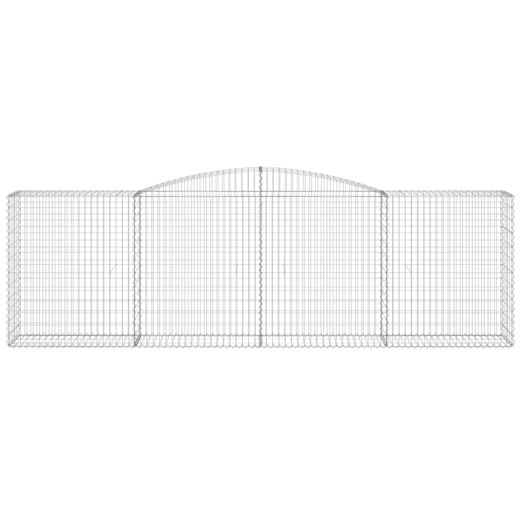 Gabionen mit Hochbogen 15 Stk 400x50x120/140cm Verzinktes Eisen