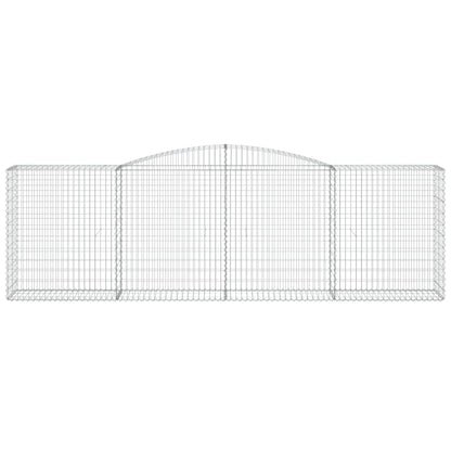Gabionen mit Hochbogen 15 Stk 400x50x120/140cm Verzinktes Eisen