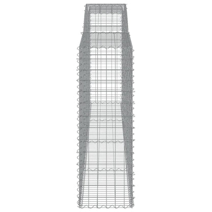 Gabionen mit Hochbogen 2 Stk. 400x50x140/160cm Verzinktes Eisen