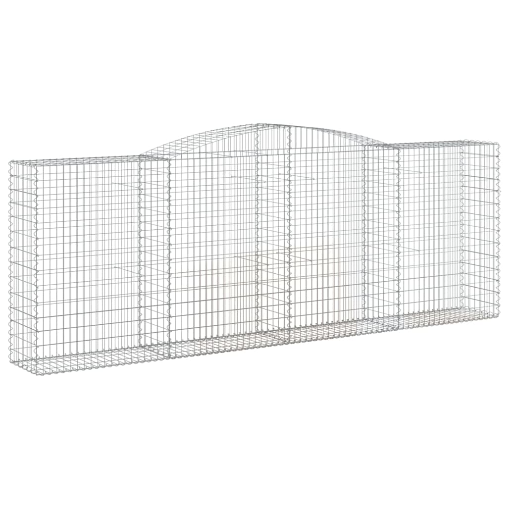 Gabionen mit Hochbogen 4 Stk. 400x50x140/160cm Verzinktes Eisen