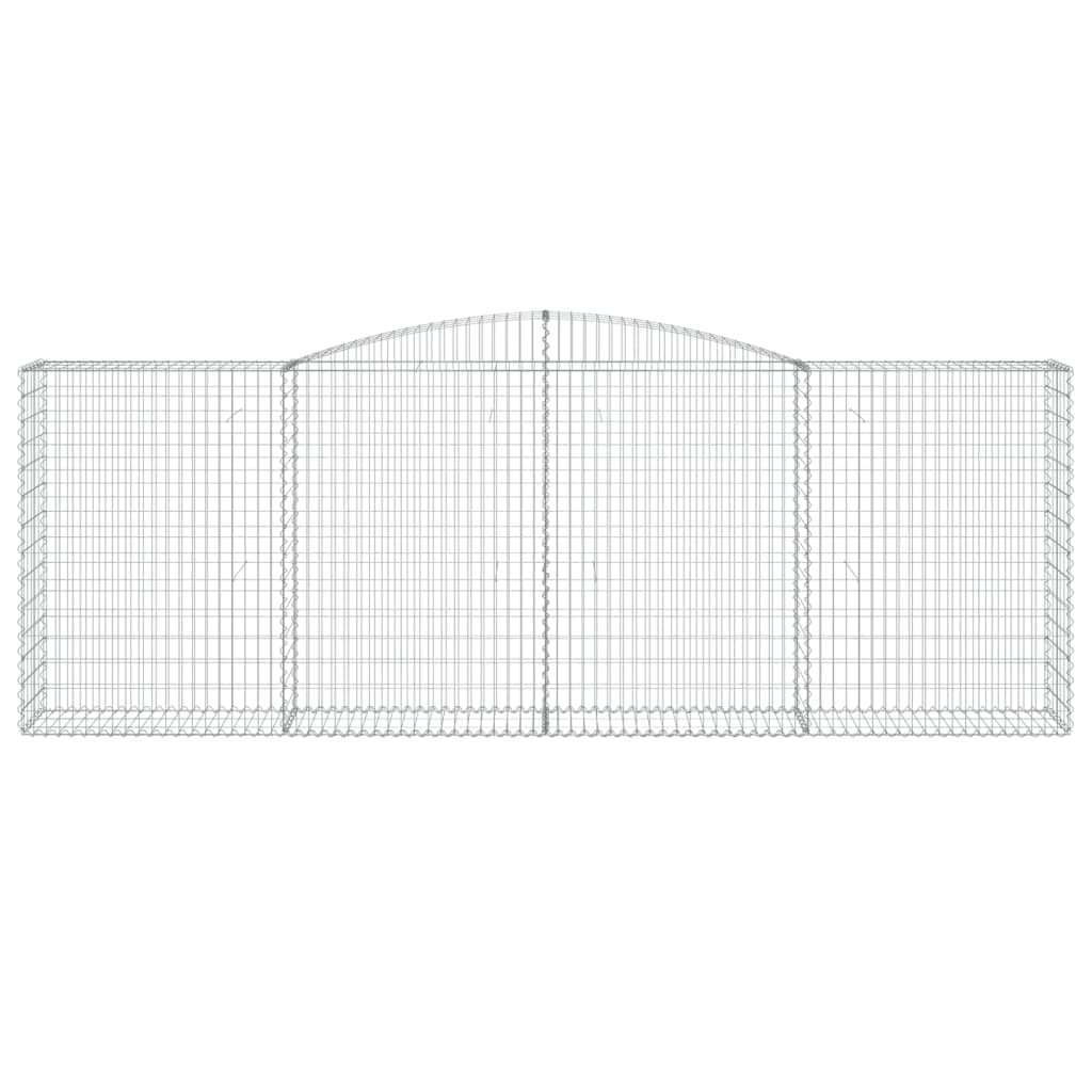 Gabionen mit Hochbogen 6 Stk. 400x50x140/160cm Verzinktes Eisen