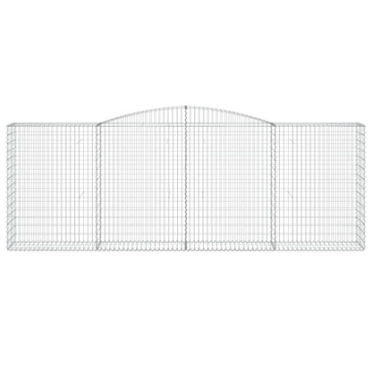 Gabionen mit Hochbogen 6 Stk. 400x50x140/160cm Verzinktes Eisen