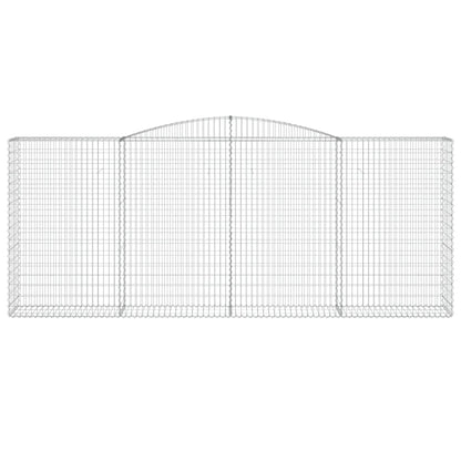 Gabionen mit Hochbogen 5 Stk. 400x50x160/180cm Verzinktes Eisen