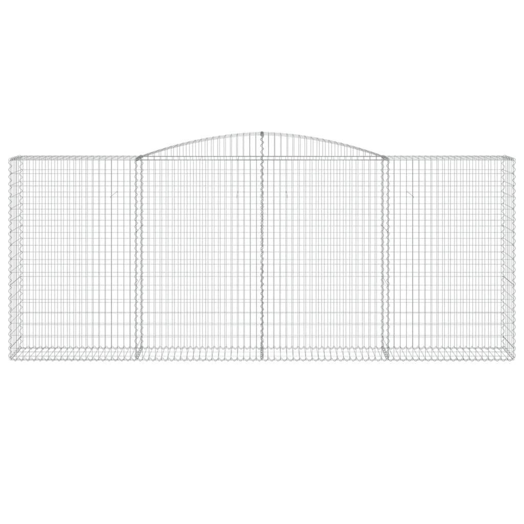 Gabionen mit Hochbogen 10 Stk 400x50x160/180cm Verzinktes Eisen