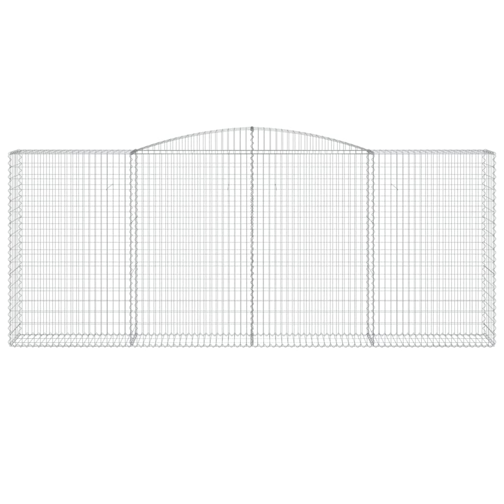 Gabionen mit Hochbogen 25 Stk 400x50x160/180cm Verzinktes Eisen
