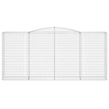 Gabionen mit Hochbogen 2 Stk. 400x50x180/200cm Verzinktes Eisen