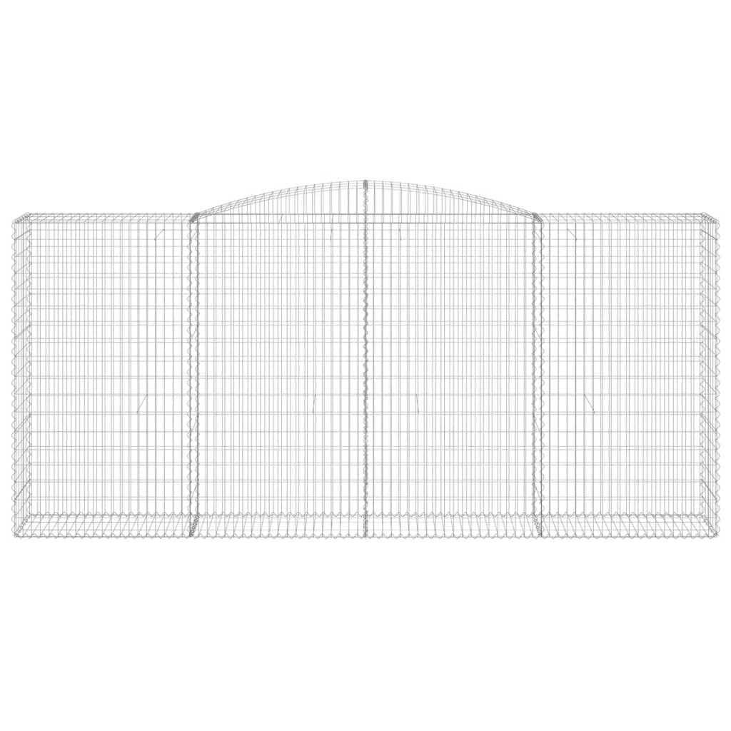 Gabionen mit Hochbogen 4 Stk. 400x50x180/200cm Verzinktes Eisen