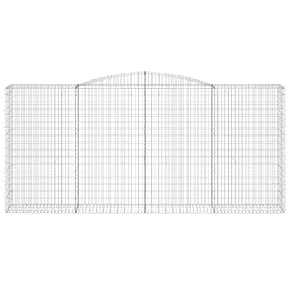 Gabionen mit Hochbogen 4 Stk. 400x50x180/200cm Verzinktes Eisen