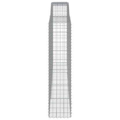 Gabionen mit Hochbogen 3 Stk. 400x50x200/220cm Verzinktes Eisen
