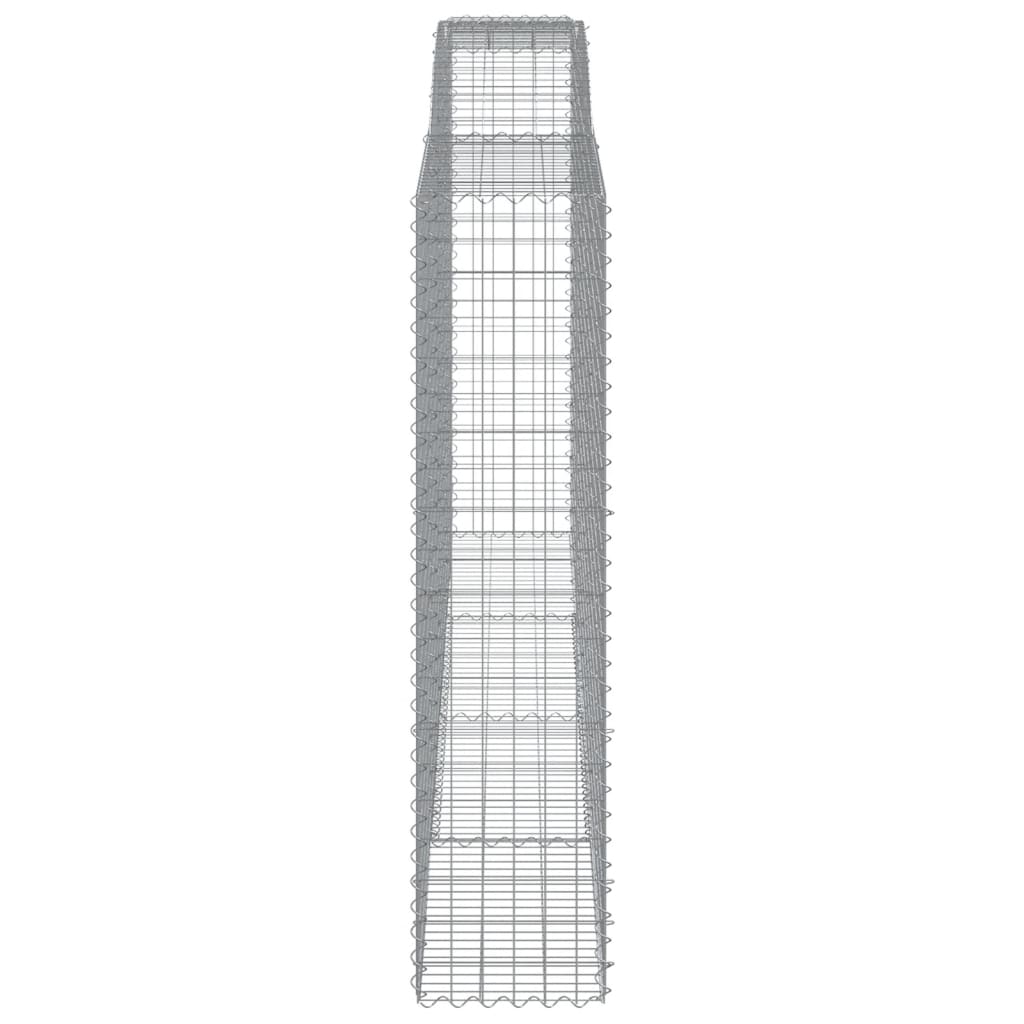 Gabionen mit Hochbogen 4 Stk. 400x50x200/220cm Verzinktes Eisen