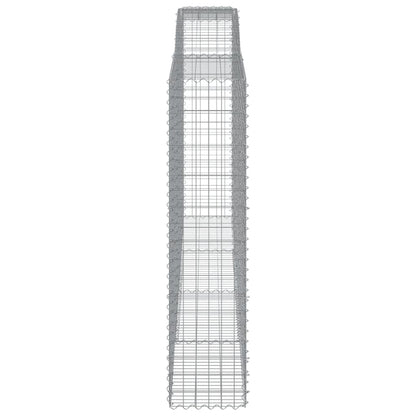 Gabionen mit Hochbogen 4 Stk. 400x50x200/220cm Verzinktes Eisen